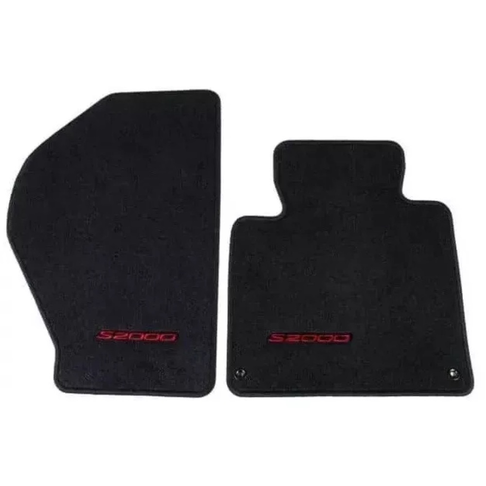 S2000 Black Car Floor Mats with Red